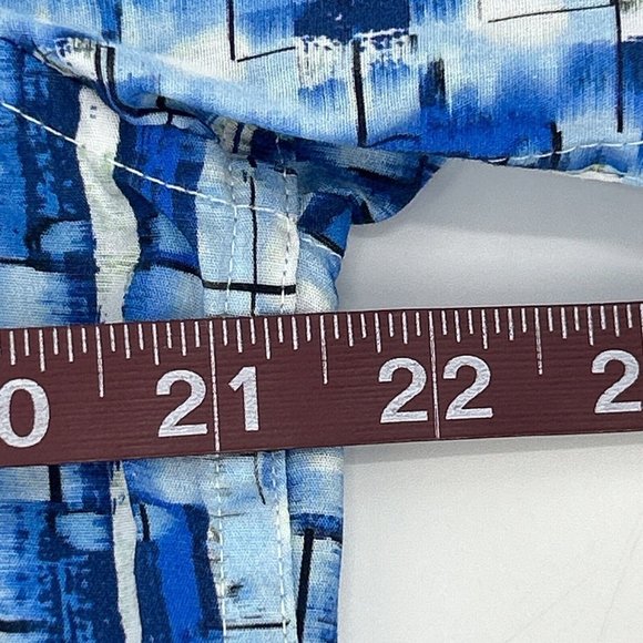 Robert Graham Shirt Men S Blue White Geometric Long Sleeve Button Up Flip Cuff - Picture 12 of 12